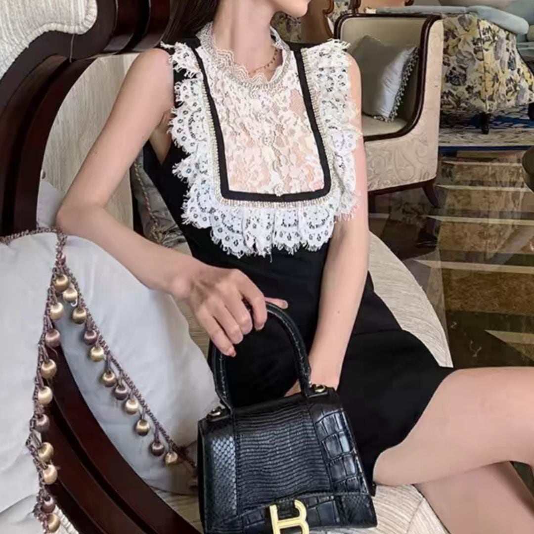 Lace and sparkly button dress 2405075