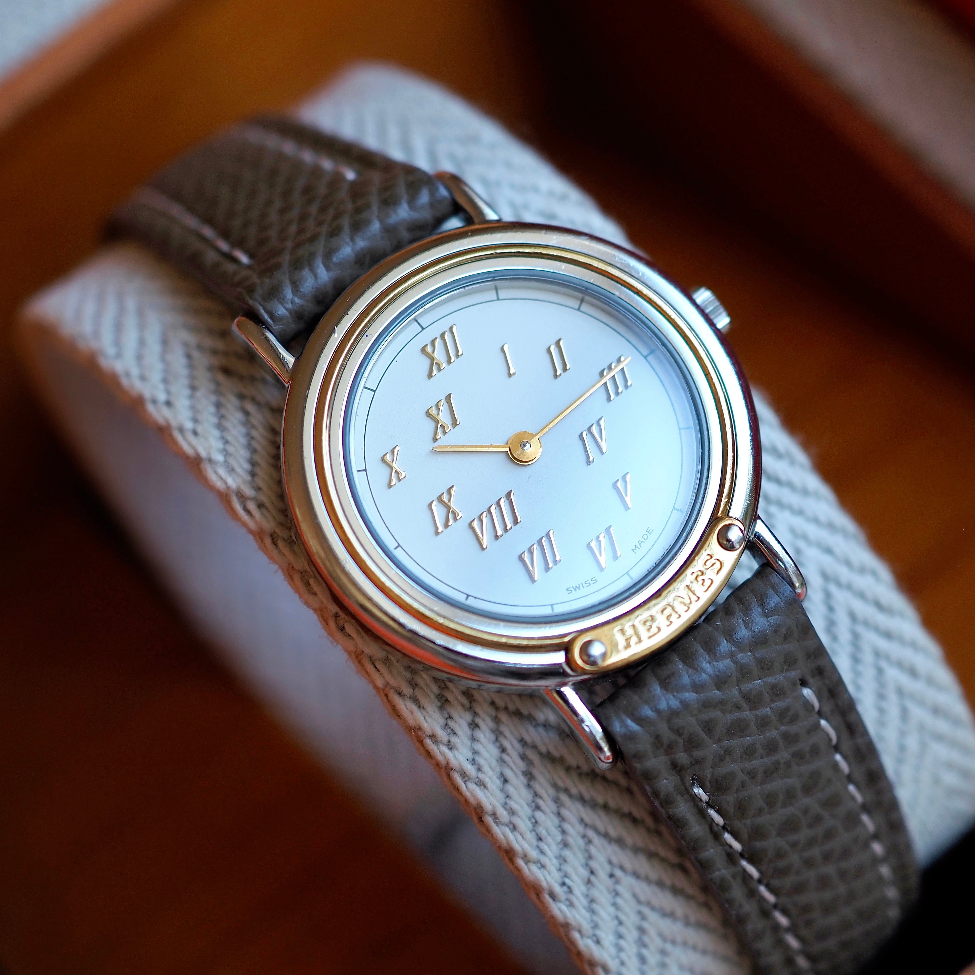 HERMES エルメス セリエ ベルト一体型 ヴィンテージ時計 クォーツ