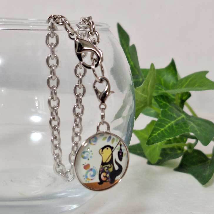 チャームチェーン かわいい動物のデザインチャーム付き パンダ 猫