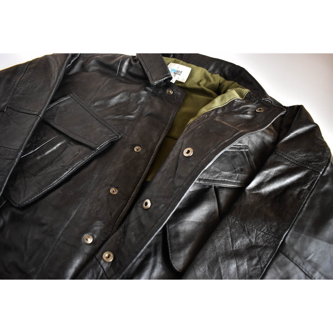 yoused / REMAKE LEATHER JUNGLE FATIGUE JACKET - リメイク レザー