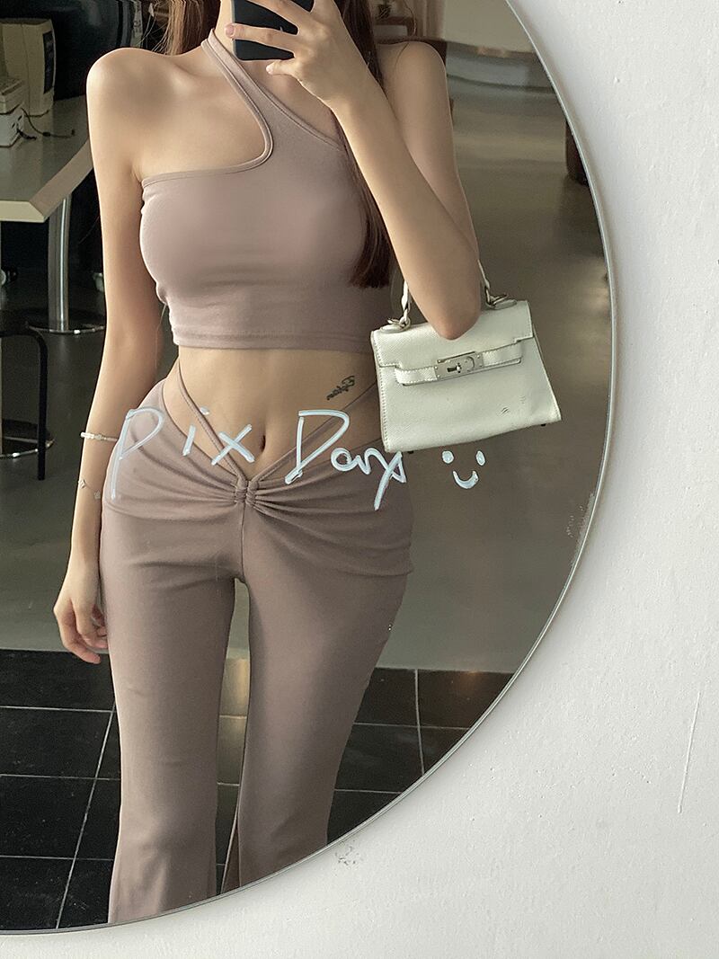 レッドサマーワイドレッグパンツ ストリート 夏物 ワイドパンツ ブラックストロベリース58604573265