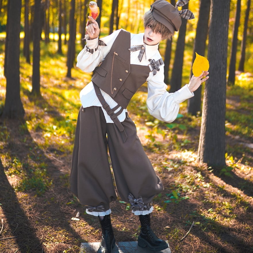 新品タグ付き 王子風ゴスロリ ネイビーとホワイトコスプレ衣装3点