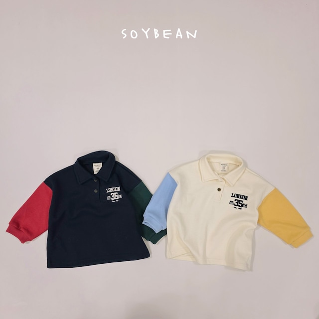 【取寄】soybean|modern color block collar tee|モダンバイカラーカラーT|XS-JM|kids&jr|26 spring