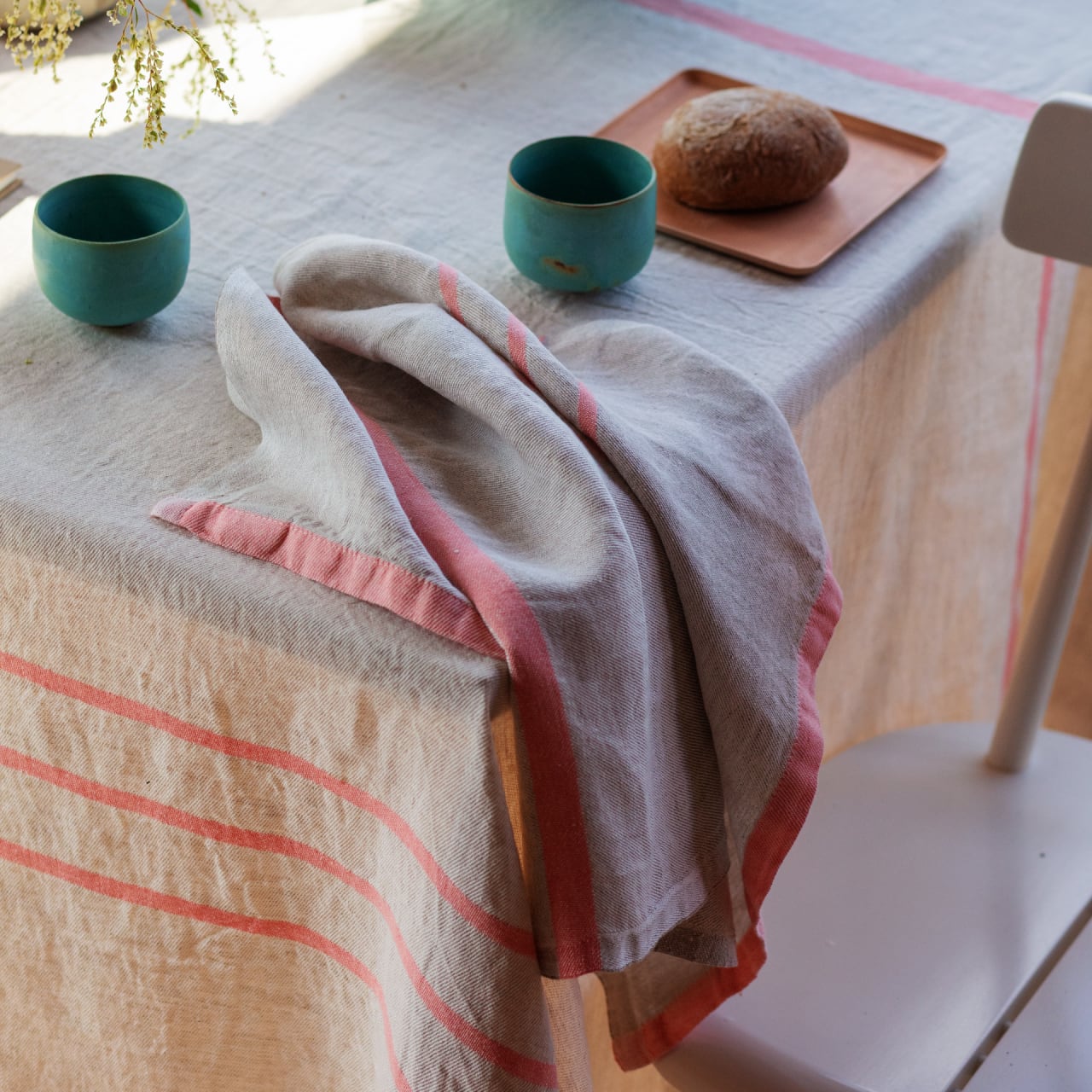 ONLINE限定】USVA ハンドタオル / linen-peach / 48x70cm / ウォッシュ