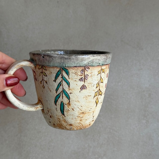 大平 真己　色絵マグカップ 2