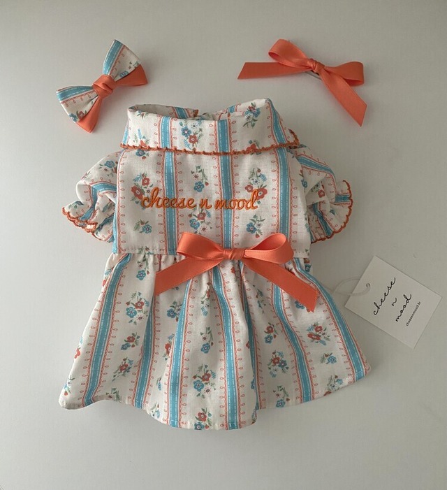 予約  【cheese n mood】 Blossom dress (blue)