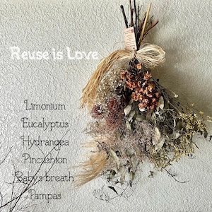 [Reuse is Love]お花屋さんのドライフラワー 超豪華ラージサイズ 「＋ピンクッション」