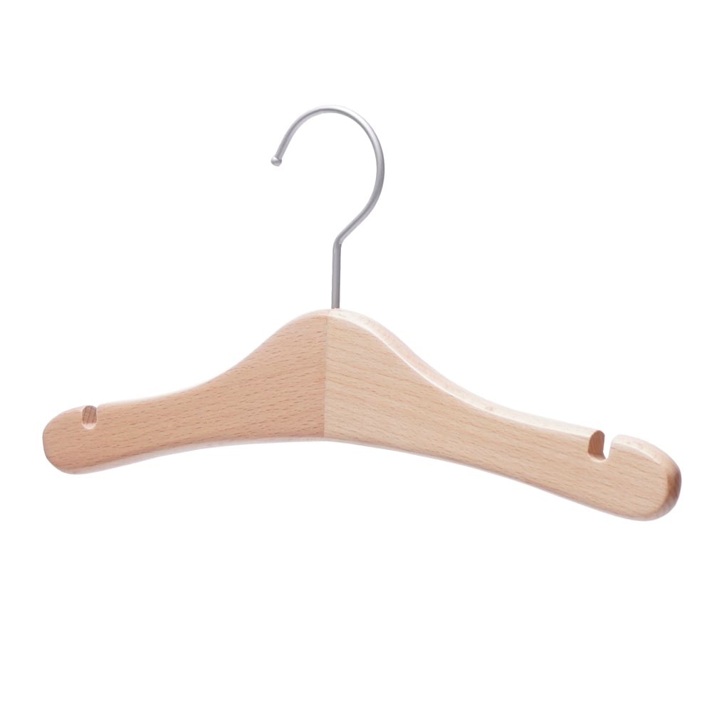 可愛いシルエット 木製ハンガー ナチュラル トドラー(子供用) 上物