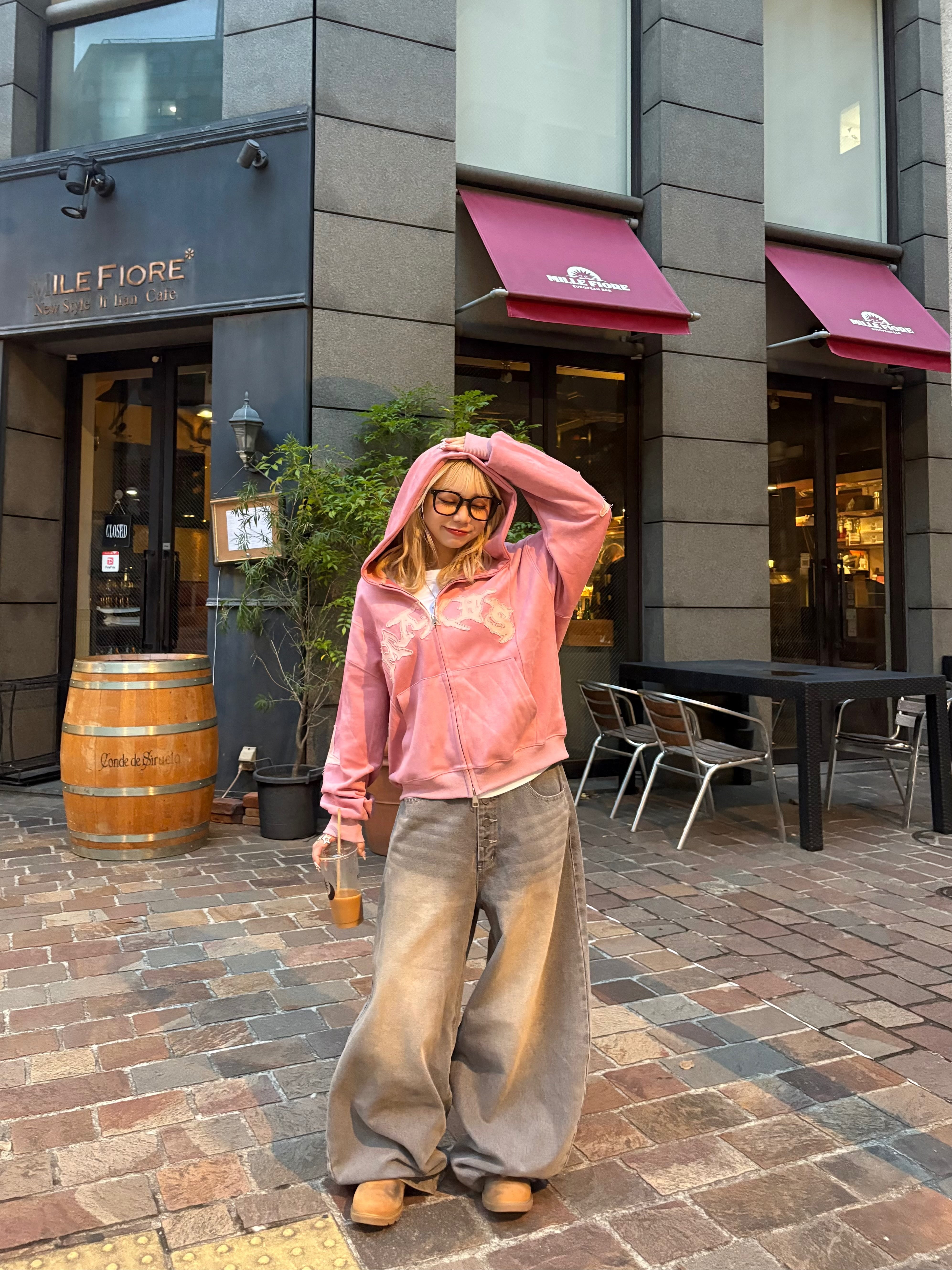 ストリートパーカー（ピンク） el1195 | elev fashion store