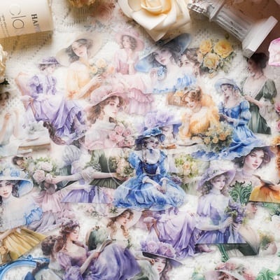 コラージュ 素材 PET ステッカー エレガント ヨーロピアン ガーリー