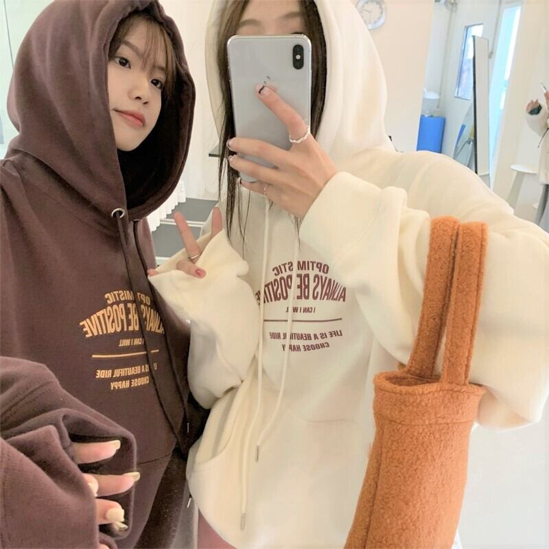 韓国っぽ ゆるカジ スタイル ビッグ パーカー フーディー オーバーサイズ ダボかわ プリント カジュアル ストリート メンズライク Lamitte Deco トレンド 韓国ファッション ショップ Base店