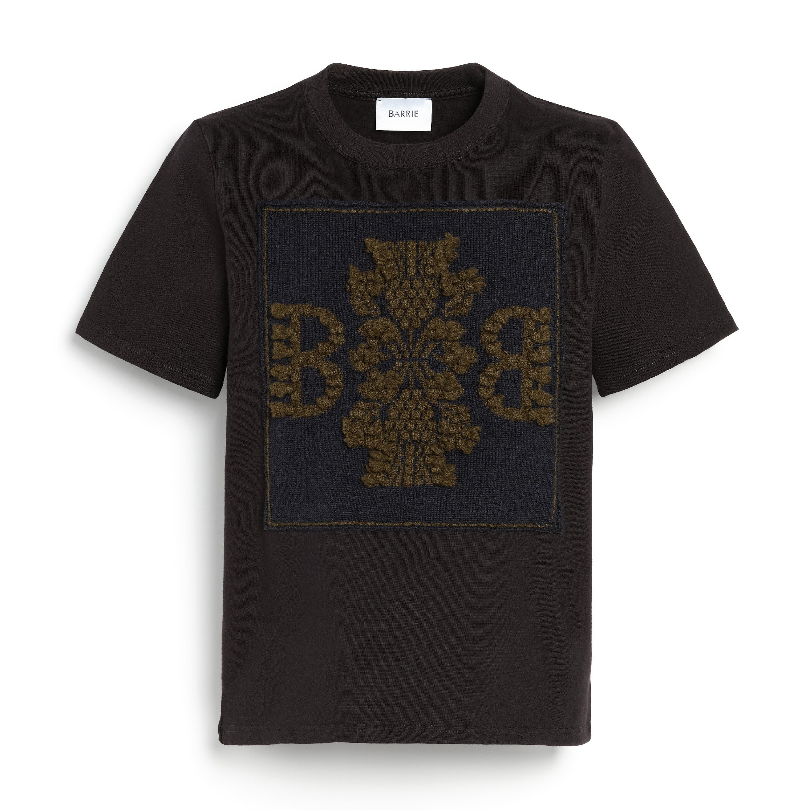 BARRIE CROPPED LOGO TEE SHORT REGULAR BLACK/NAVY MULTI