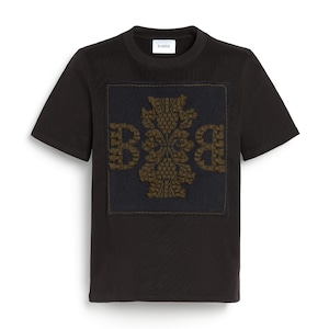 BARRIE CROPPED LOGO TEE SHORT REGULAR BLACK/NAVY MULTI