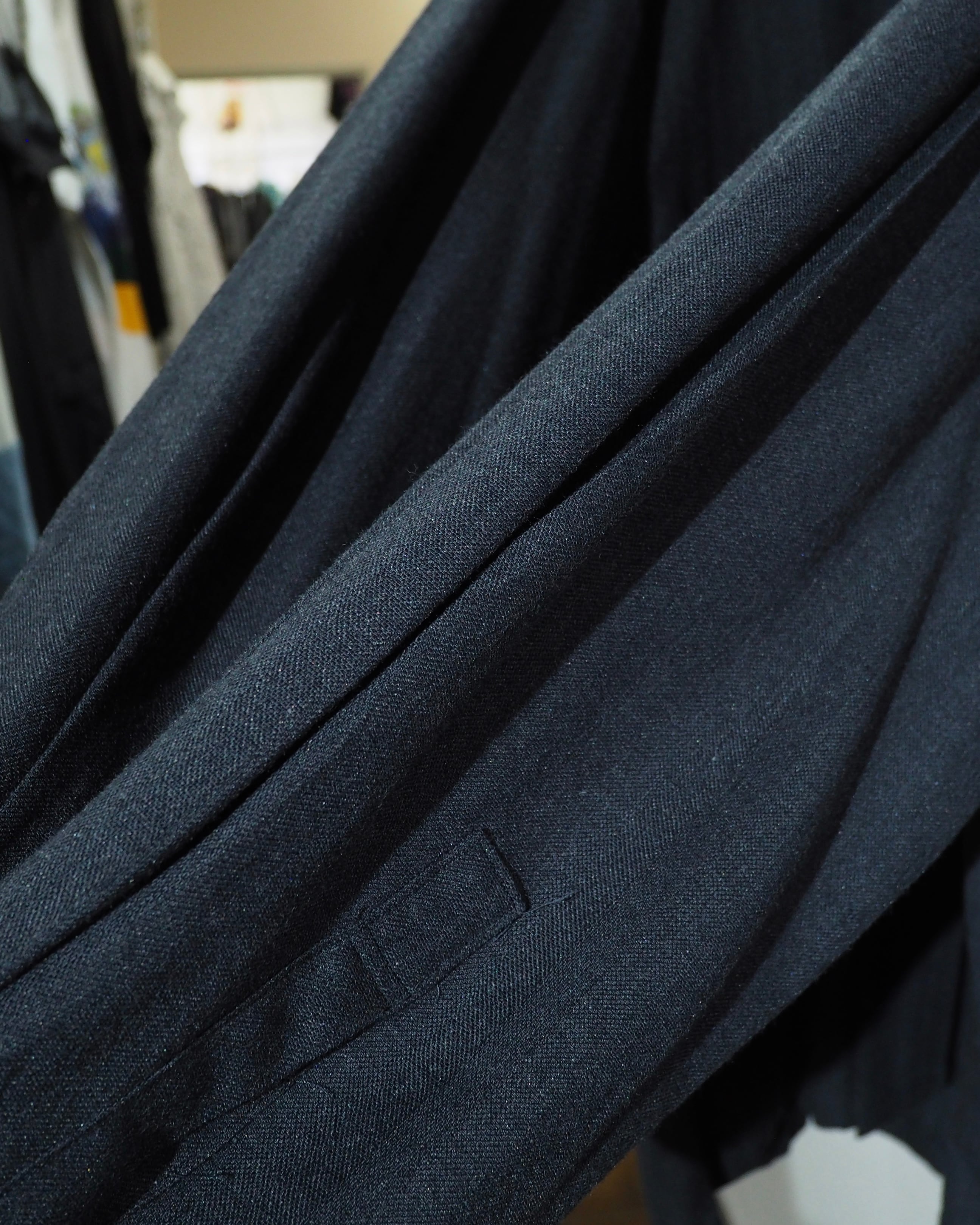 1990s " UMBERTO GINOCCHIETTI " Beautiful Charcoal Gray Color Vintage Over Silhouette No Collar Shirt