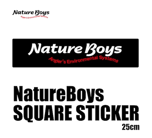 NatureBoys Sticker/ステッカー  スクエア250mm／ブラック（ST-M01）