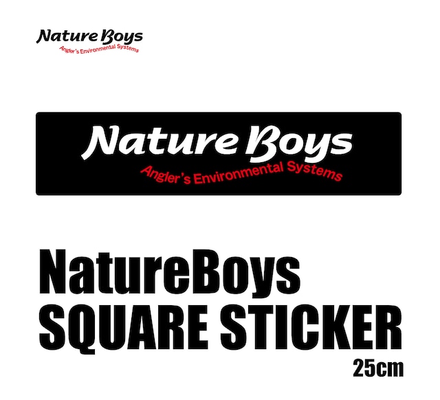 NatureBoys Sticker/ステッカー  スクエア250mm／ブラック（ST-M01）
