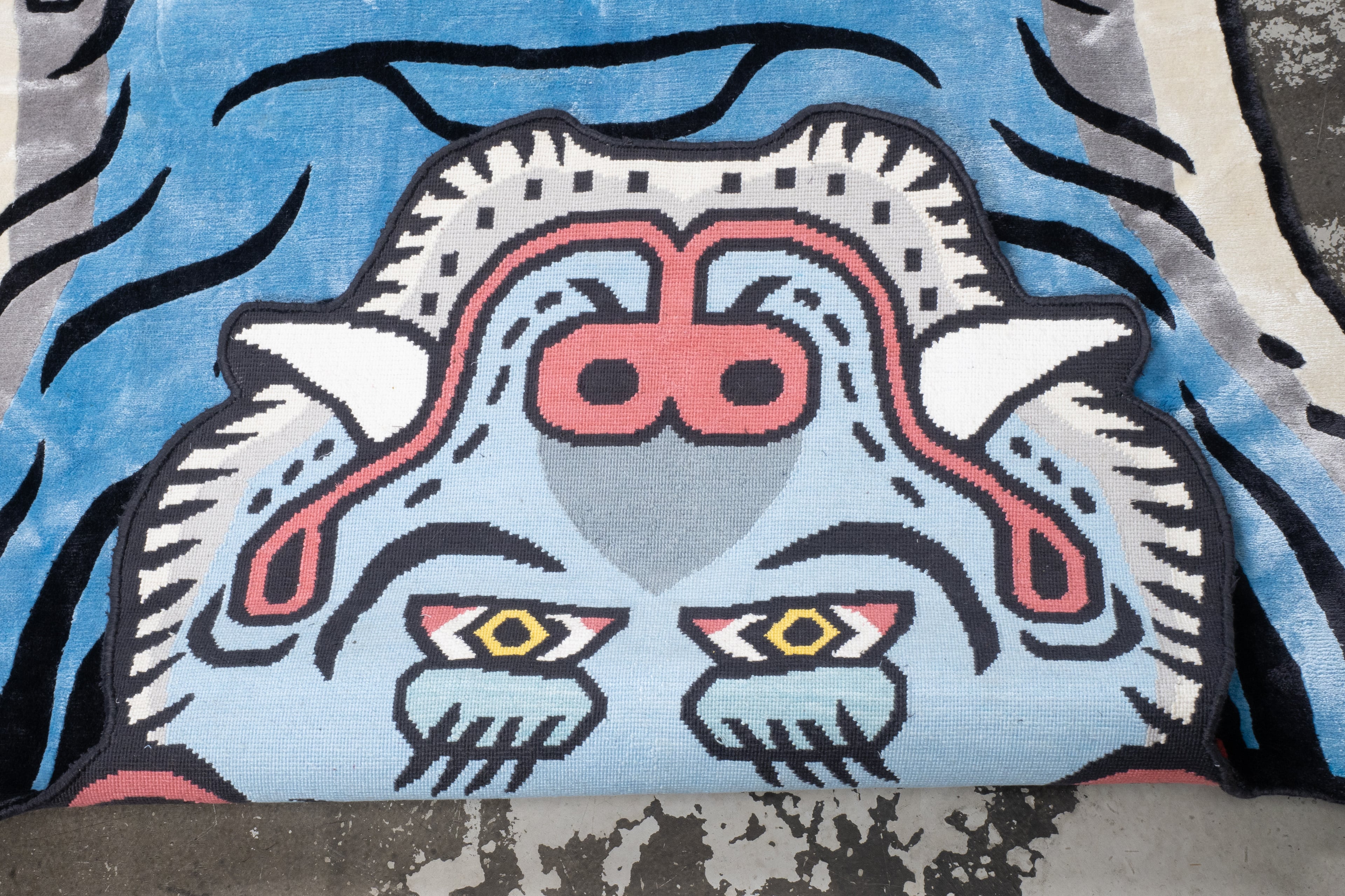 Tibetan Tiger Rug 《XXXLサイズ•シルク•オリジナル•ブルーバージョン