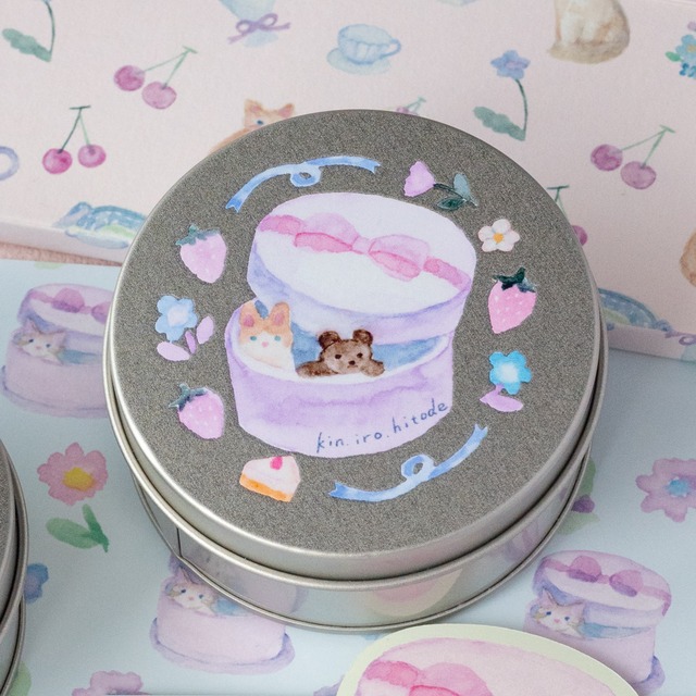 丸缶付きペーパーセット＊箱入りのどうぶつたち