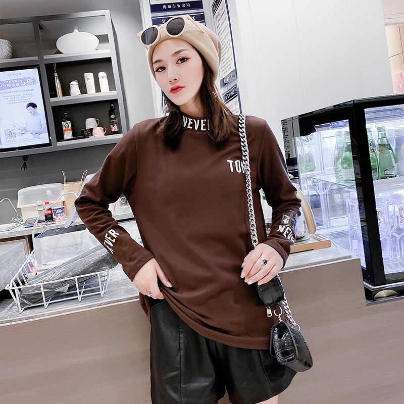 スタイル薄手オータムカラートップス 長袖スリーブシャツ ロング 大きめサイズ 秋物 ミックスインファッション12614177228