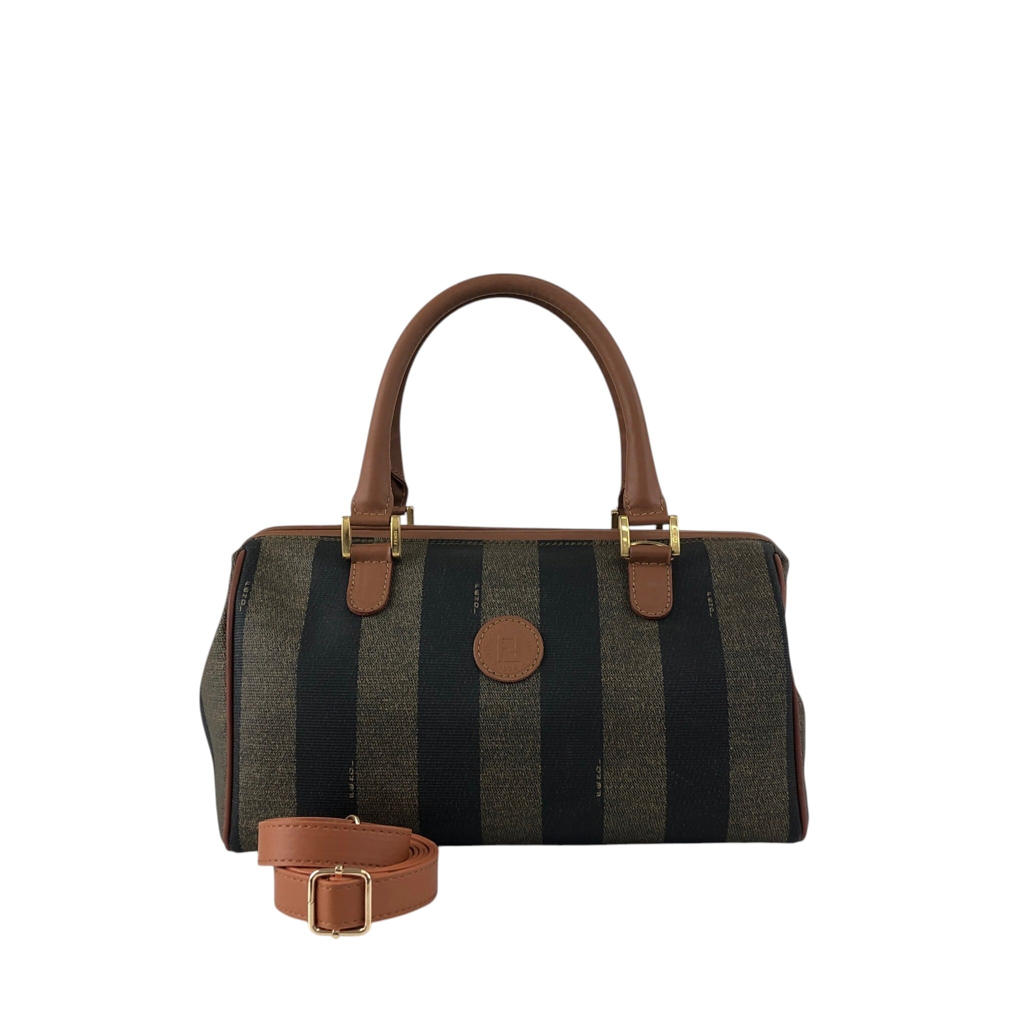【苫小牧バナナ】FENDI/フェンディ FFズッカパターン 2Wayバッグ ブラウン/ブラック ストラップ 保存袋付♪ 苫小牧バナナ】FENDI/フェンディ FFズッカパターン 2Wayバッグ