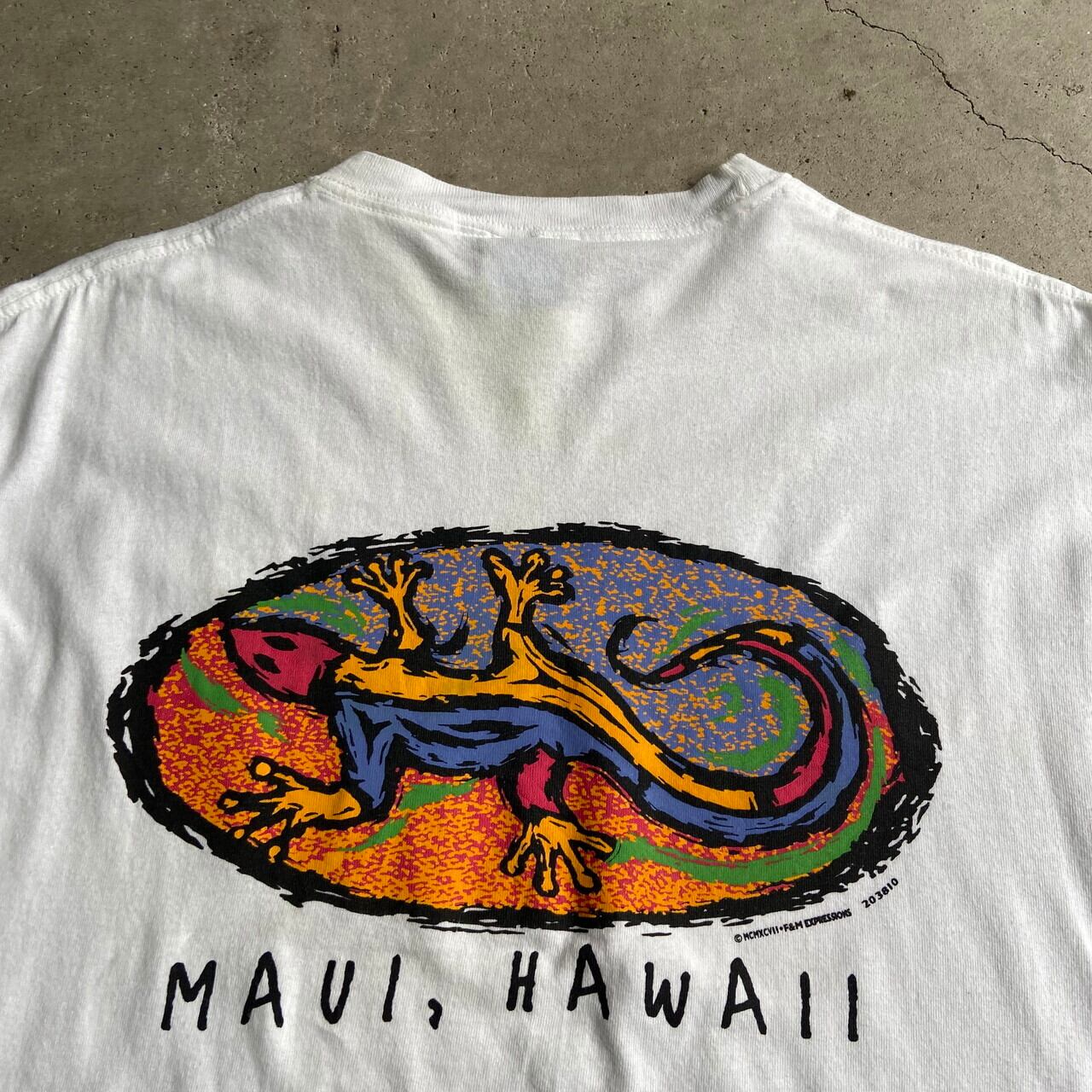 90年代 MAUI HAWAII アニマル トカゲ スーベニア バックプリントT ...