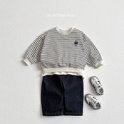 韓国子供服 / VIVID-I / 26Autumn / ストライプベア セットアップ / 女子服 / 秋服 *XS~JM*
