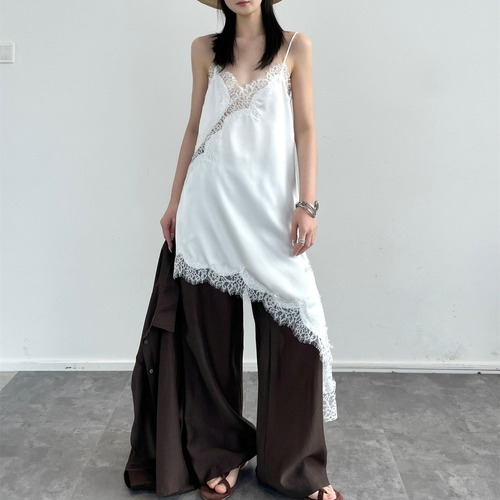 lace asymmetry onepiece / l0557