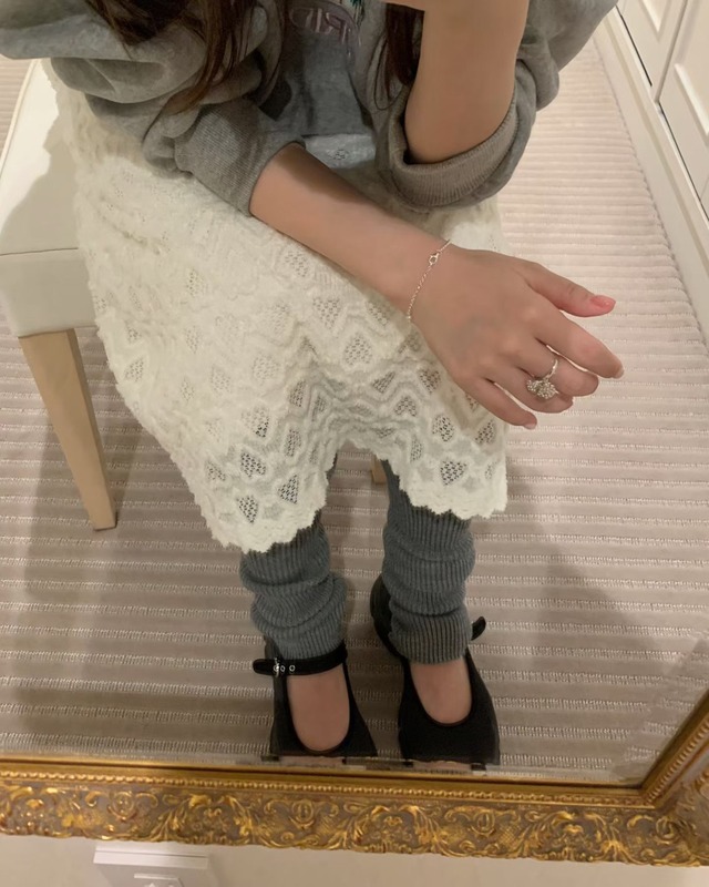 (予約) pretty young thing / Heart lace skirt 2color