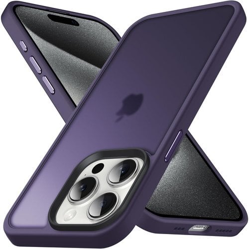 《新品》 Anqrp iPhone 15 Pro Max 用 ケース 半透明 耐衝撃 滑り止め 米軍MIL規格 指紋防止 マットケース  ストラップホール付き ワイヤレス充電対応 スマホケース アイフォン 15 プロマックス カバー 6.7インチ パープル 739 | zeroinfo  powered