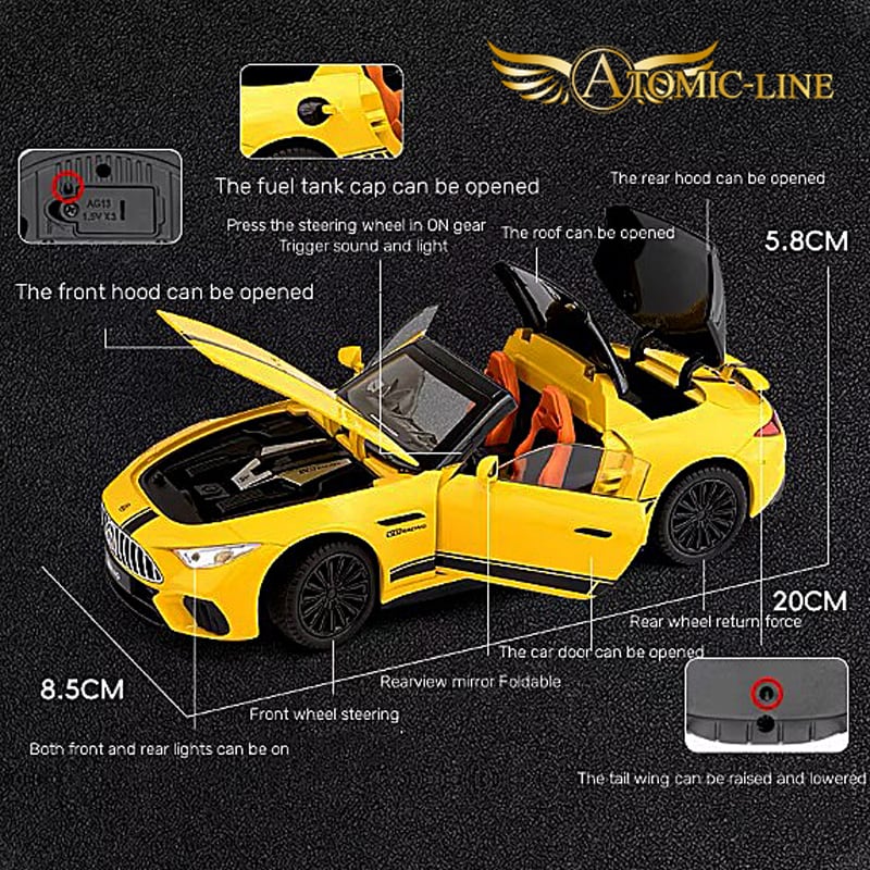 メルセデス ベンツ SL63 1/32 ミニカー 全3色 ライト点灯 エンジン