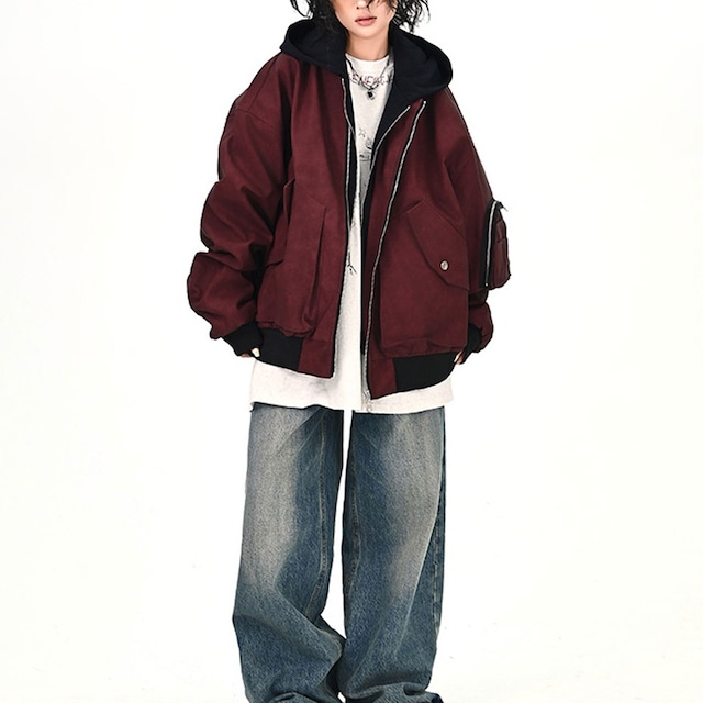 フードレイヤードミリタリーブルゾン 2col R01120