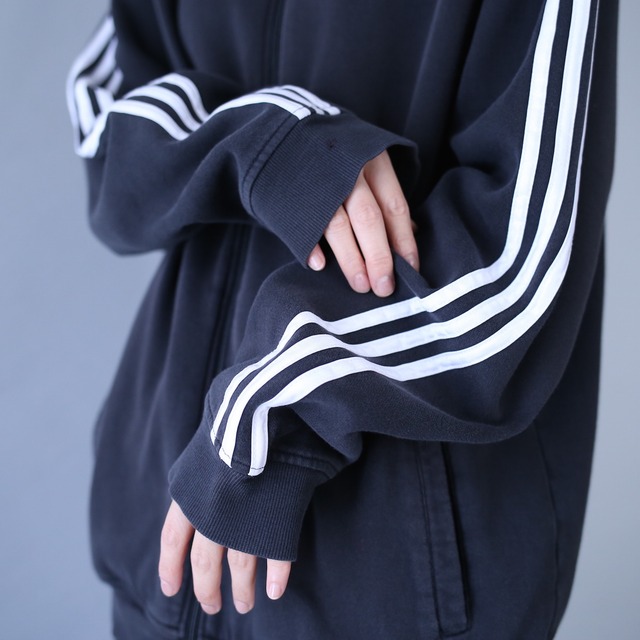 "adidas" one point logo embroidery  loose silhouette track jacket