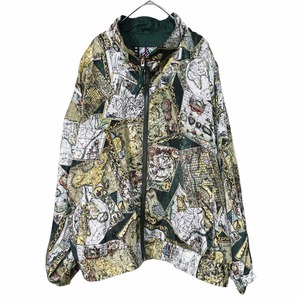 Map pattern nylon jacket