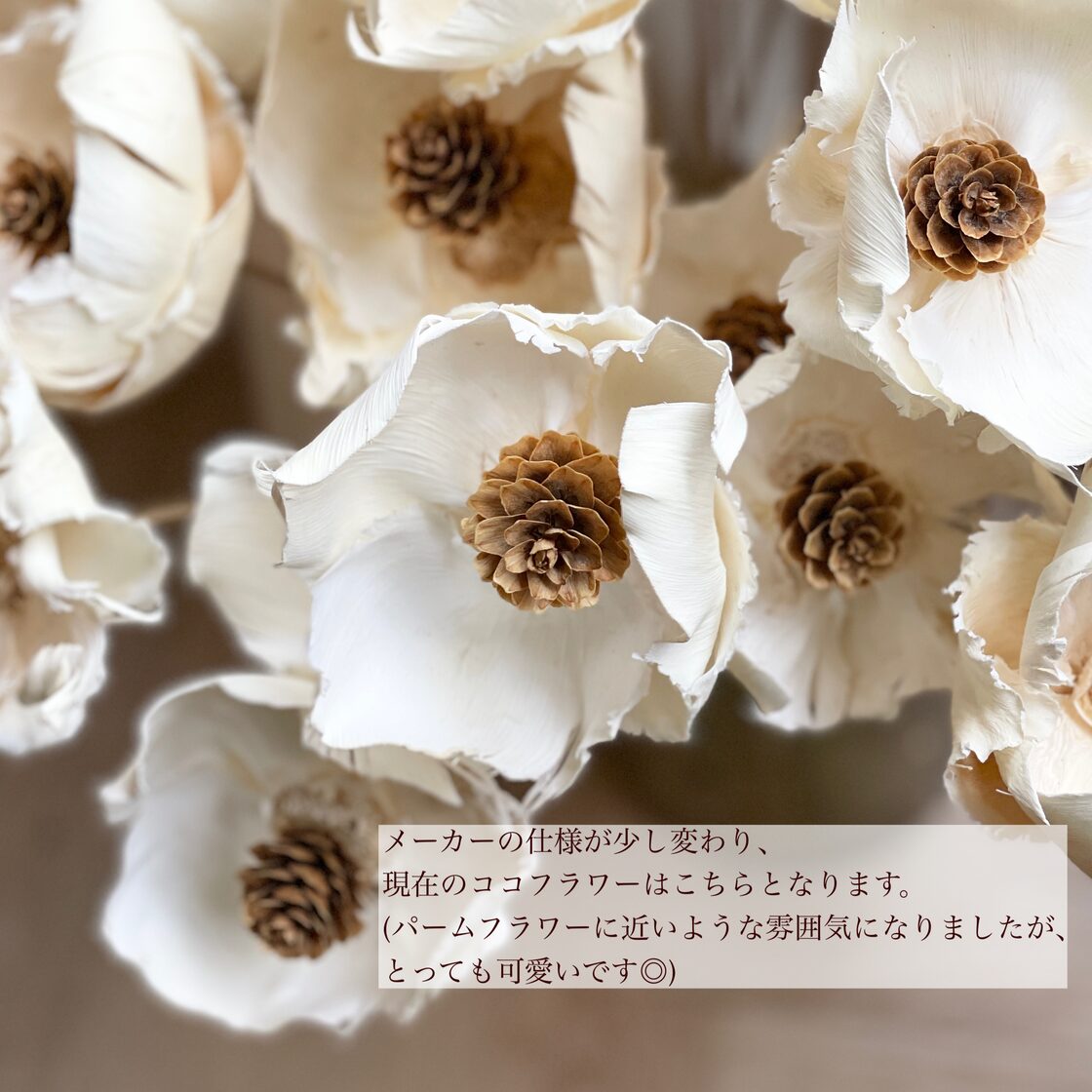 かすみ草とココフラワーのアンティークホワイトブーケ ✲ / 結婚式 