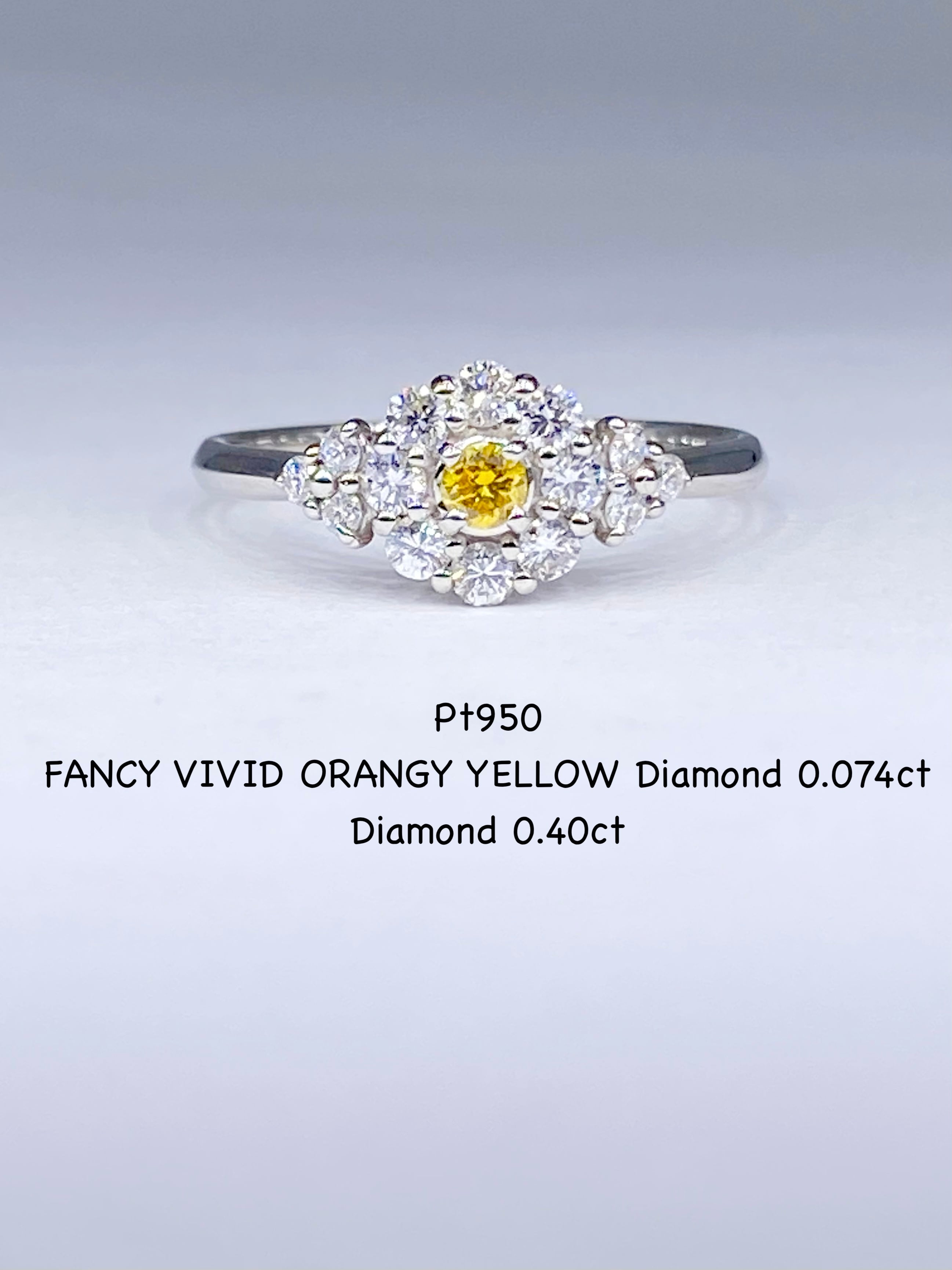 新品】FANCY VIVID ORANGY YELLOW ダイヤモンド 0.074ct 新品】FANCY VIVID ORANGY YELLOW ダイヤモンド 0.074ct