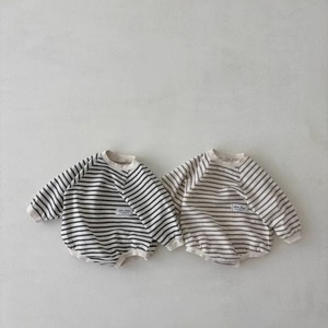 【BABY】カジュアルボーダー長袖ロンパース