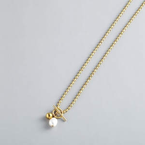 316L mantel & pearl necklace #n154