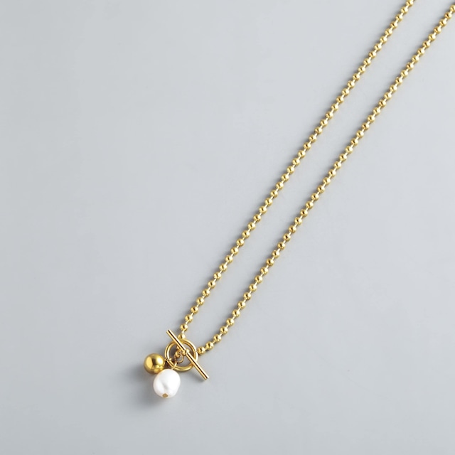 316L mantel & pearl necklace #n154