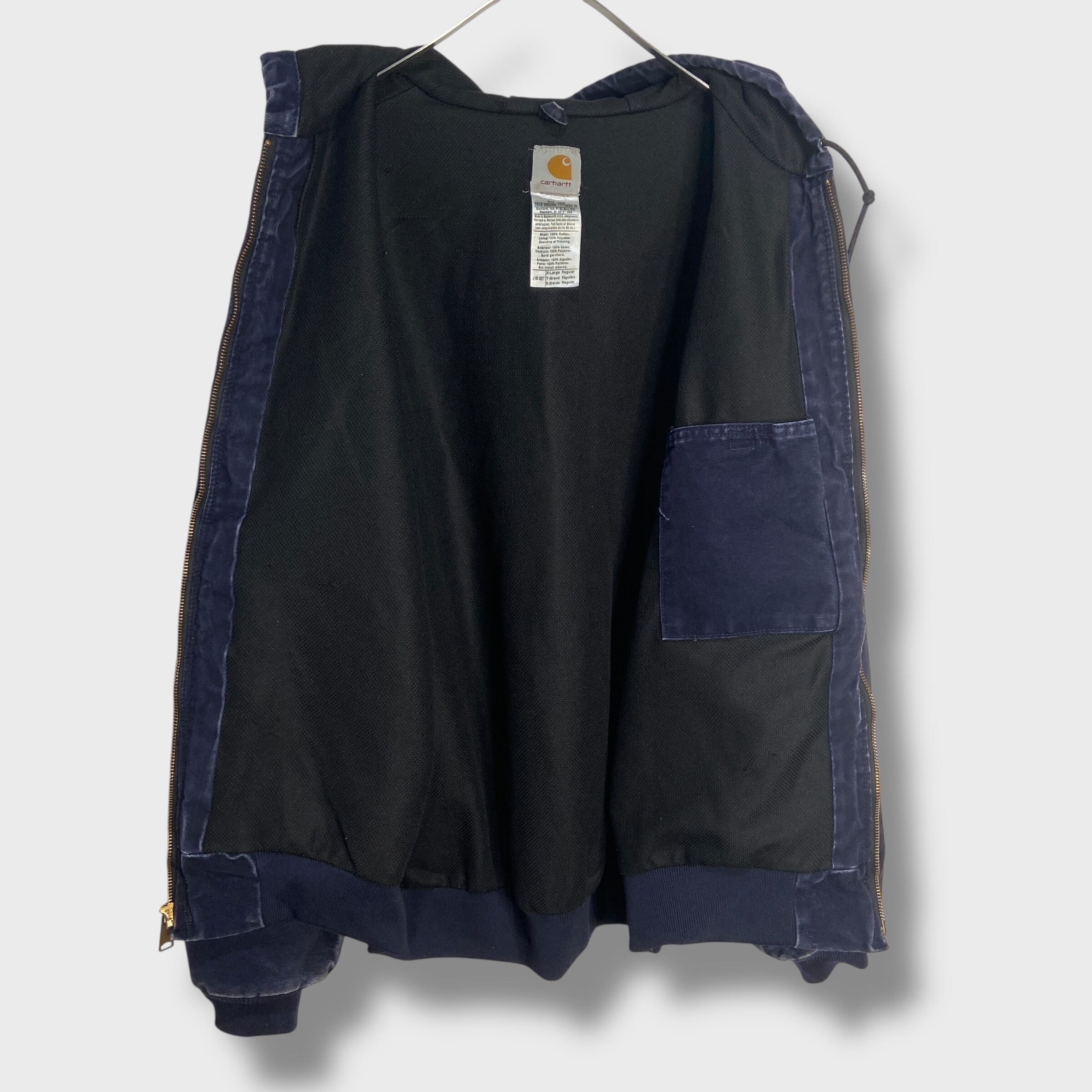 00s carhartt アクティブジャケット パーカー紺 XL フェード | 古着屋 Uan