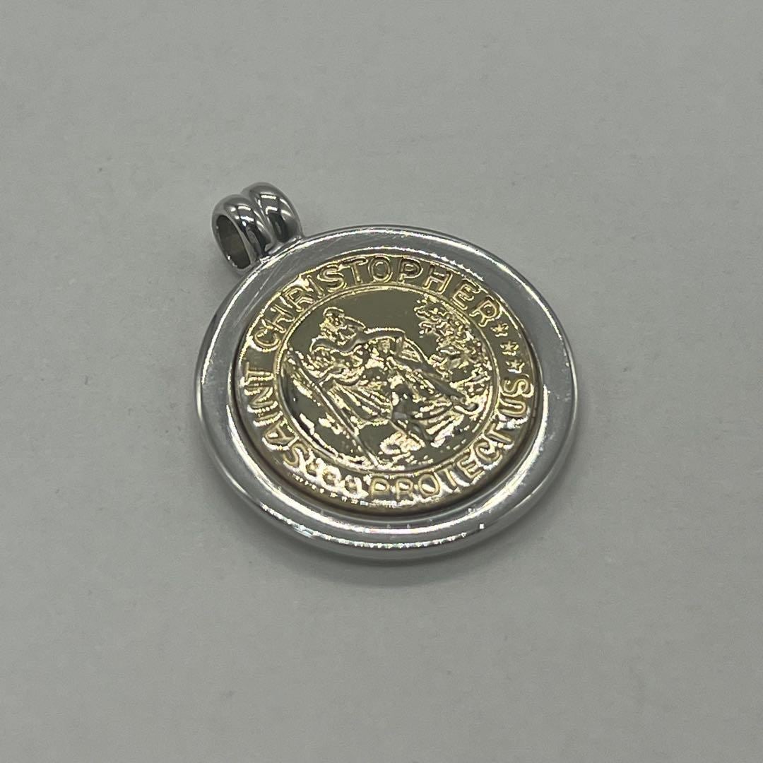 ティファニー TIFFANY セントクリストファーコインネックレストップ コンビ