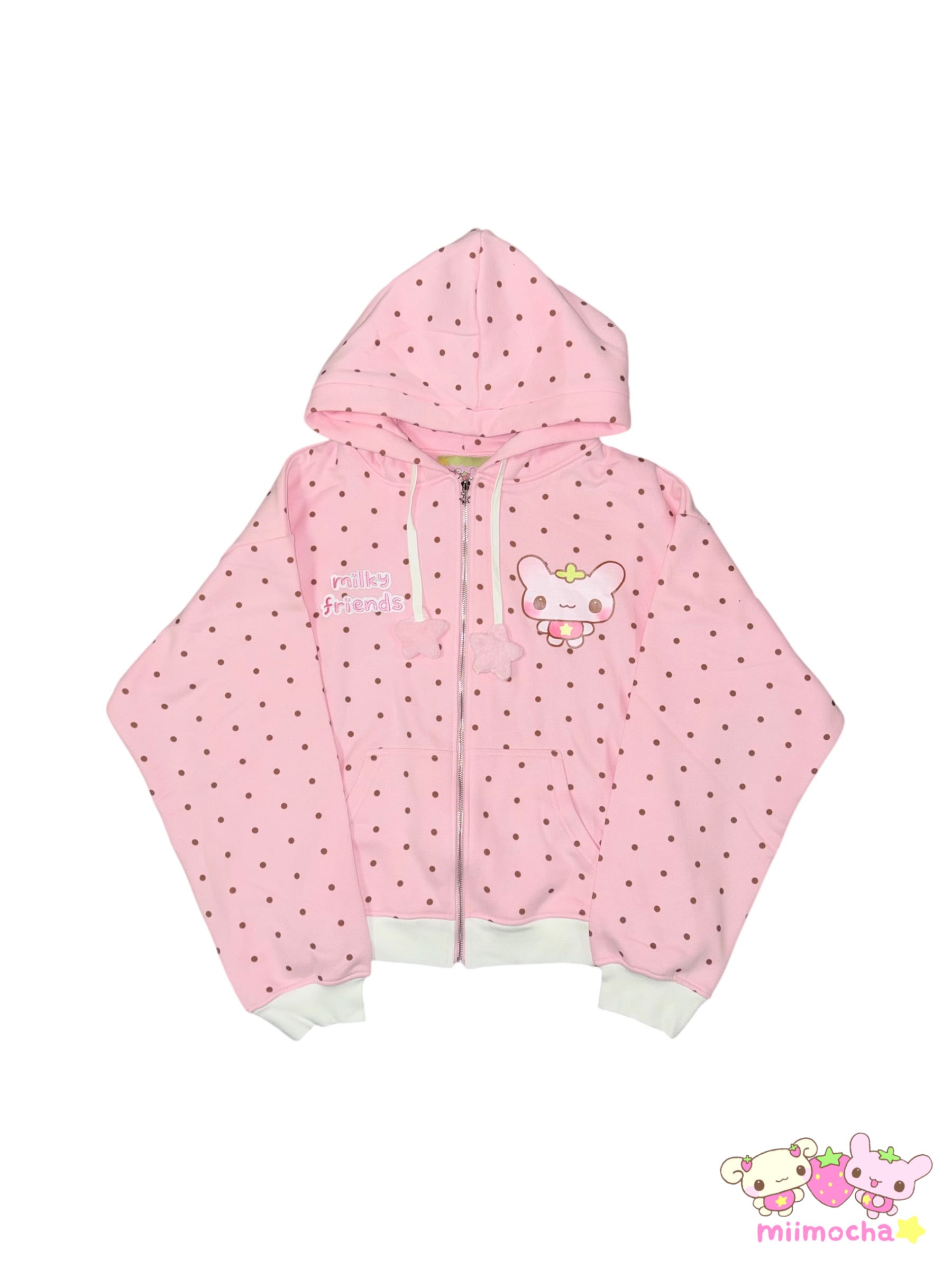 miimocha × HONWAKA】milky friends hoodie pink | ほんわか
