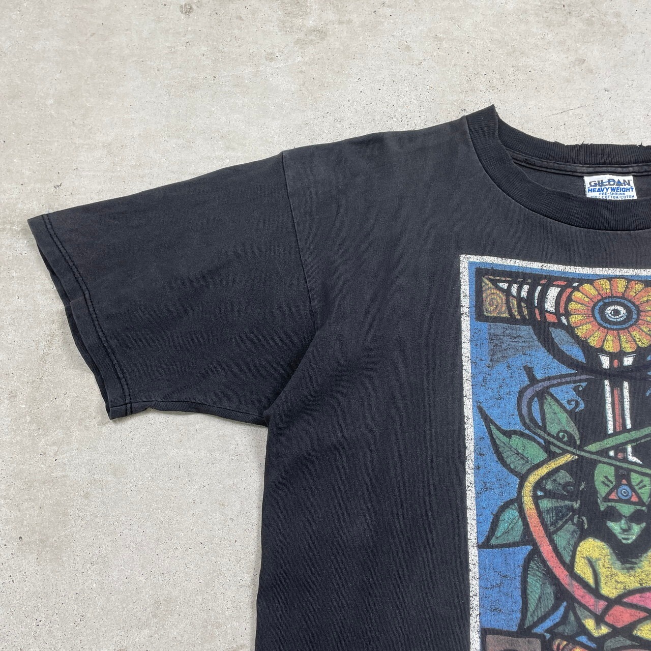 90年代 USA製 Rusted Root バンドTシャツ バンT アート メンズL 古着 