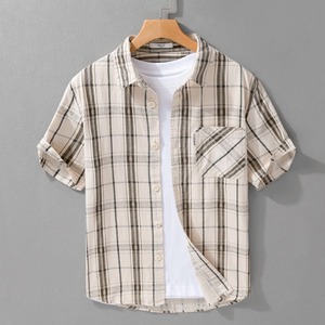 【M-3XL】Modern Check Short Sleeve Shirt / モダン チェック 半袖 シャツ
