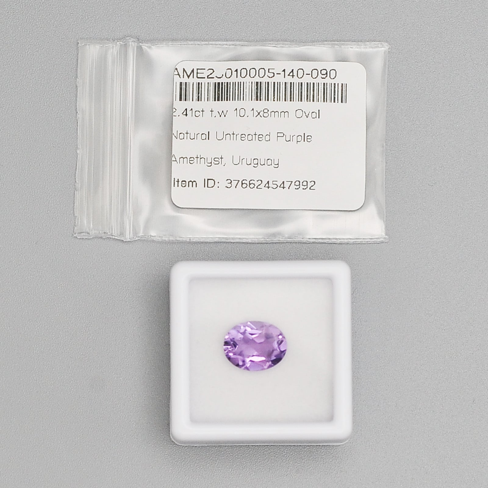 ウルグアイ産】天然アメジスト 2.41ct（10.1×8.0mm）オーバル／未処理
