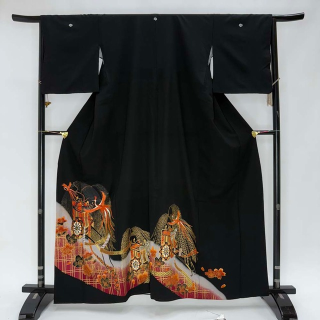 1000円台着物 黒留袖 リサイクル着物 安い リメイク 中古 礼装 ポリエステル リユース 4995