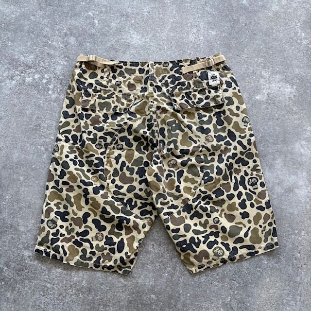 【stussy】 ステューシー 迷彩柄 ハーフパンツ ショーツ スカル 総柄 stussy】ステューシー 迷彩柄 ハーフパンツ ショーツ スカル 総柄 カモ