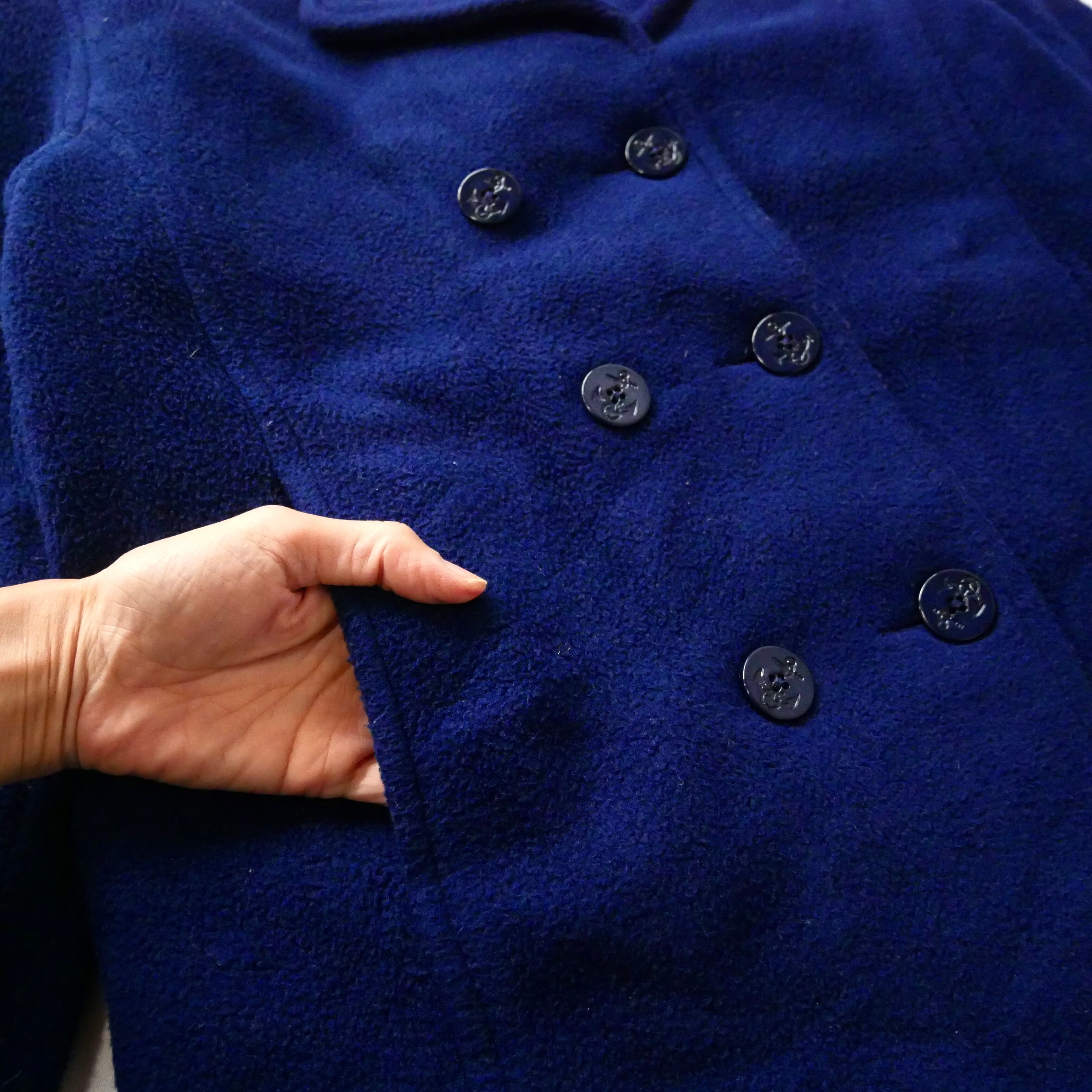 90s madeinUSA L.L.Bean fleece P-coat 90年代 ネイビー アメリカ製