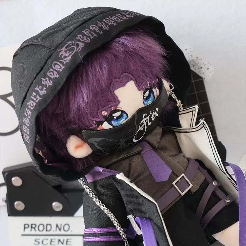 20cmぬい服】ビックフードの星スーツ ブラック コーデ 着せ替え