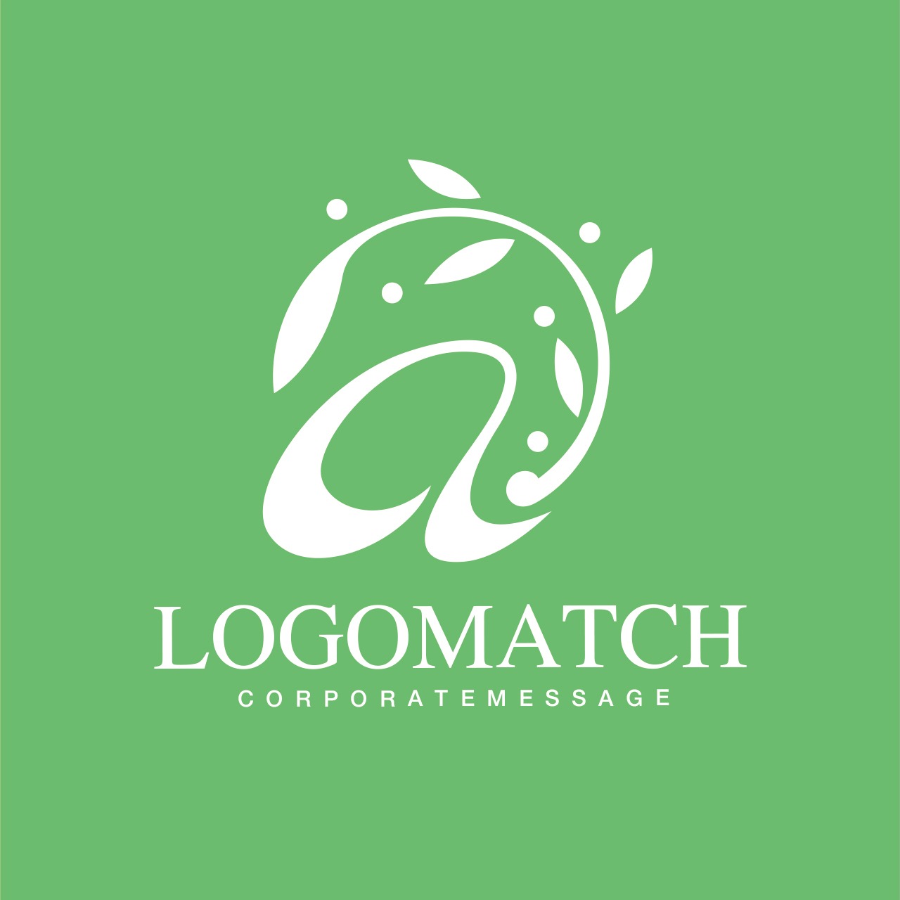 優雅な曲線を描く植物のaのロゴ