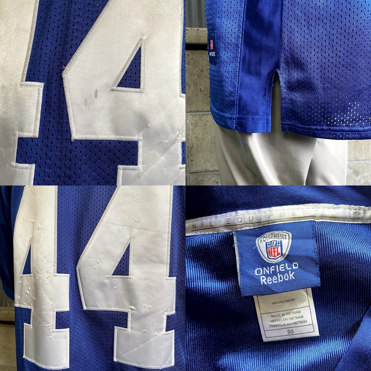 Reebok リーボック NFL ニューヨーク・ジャイアンツ アマド・ブラッドショー フットボールシャツ メンズL相当 古着 NEW YORK  GIANTS レプリカユニフォーム アメフト メッシュ ワッペン ブルー 青色【ゲームシャツ】【SA2107】 | cave  古着屋【公式】古着通販サイト